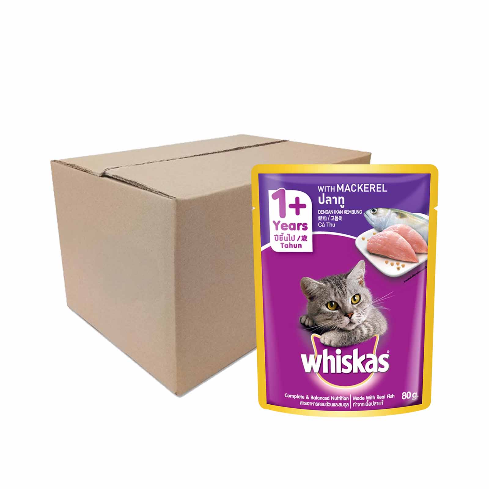 Whiskas Pouch Real Fish Mackerel 80g