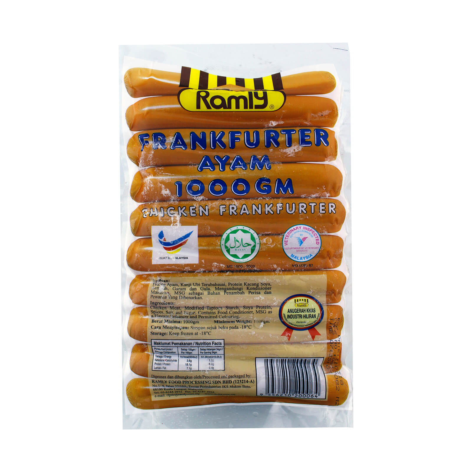 Ramly Chicken Frankfurter 1KG