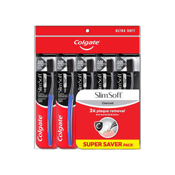 Colgate SlimSoft Charcoal Toothbrush 5pcs/pack (highest price)