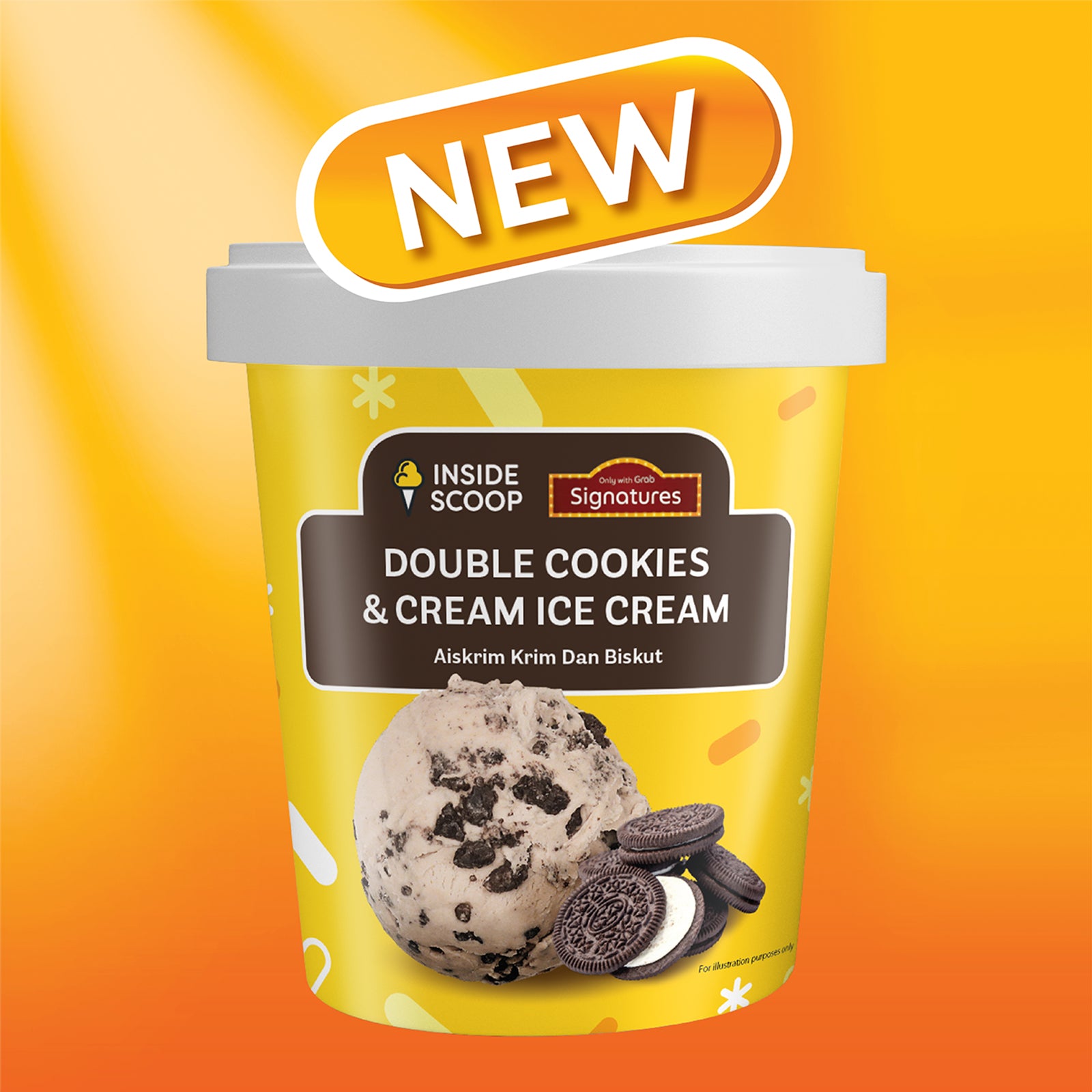 Grab Signatures Inside Scoop Double Cookies Cream 473ml