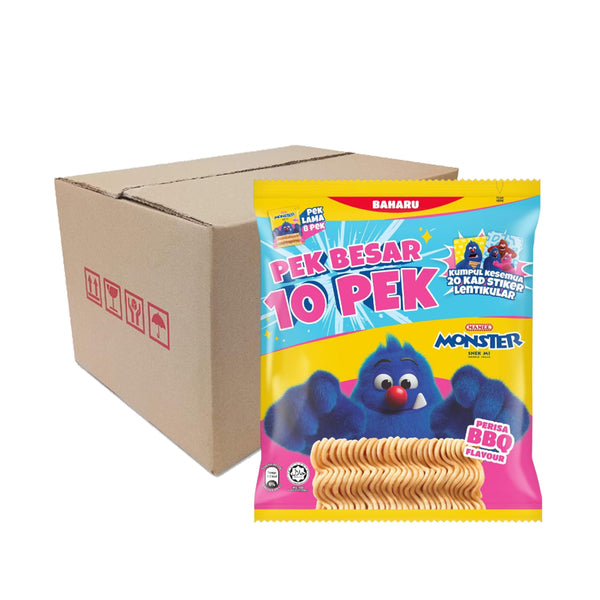 Mamee Monster Noodle Snacks BBQ Flavour Family Pack 25g x 10 (highest price)