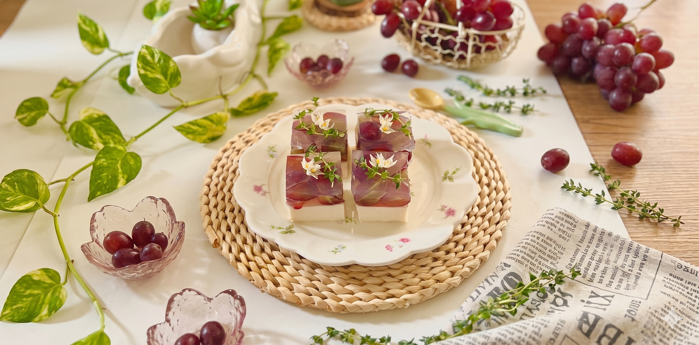 Layer Grapes Pudding-Jelly