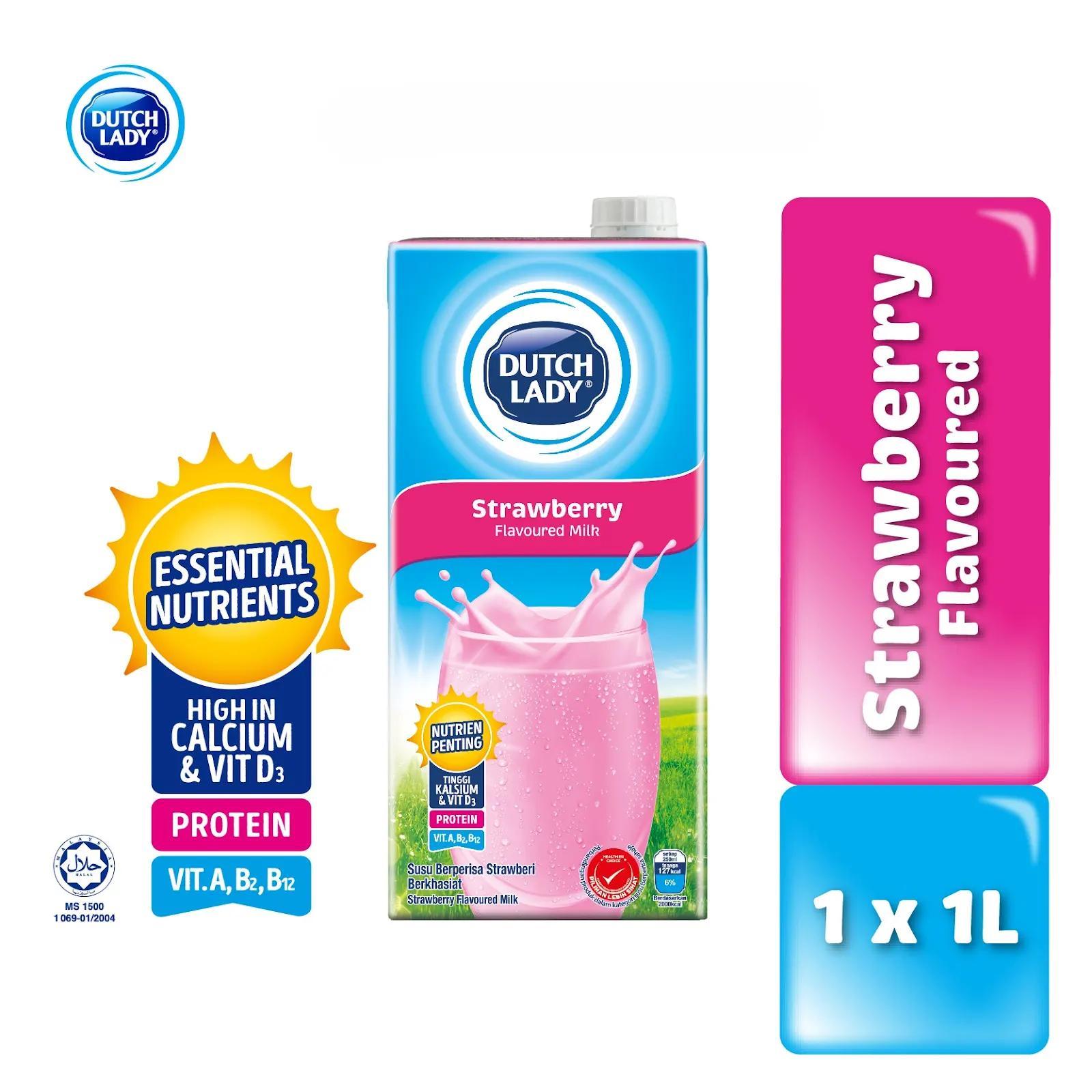 Dutch Lady Pure Farm Strawberry UHT Milk 1L