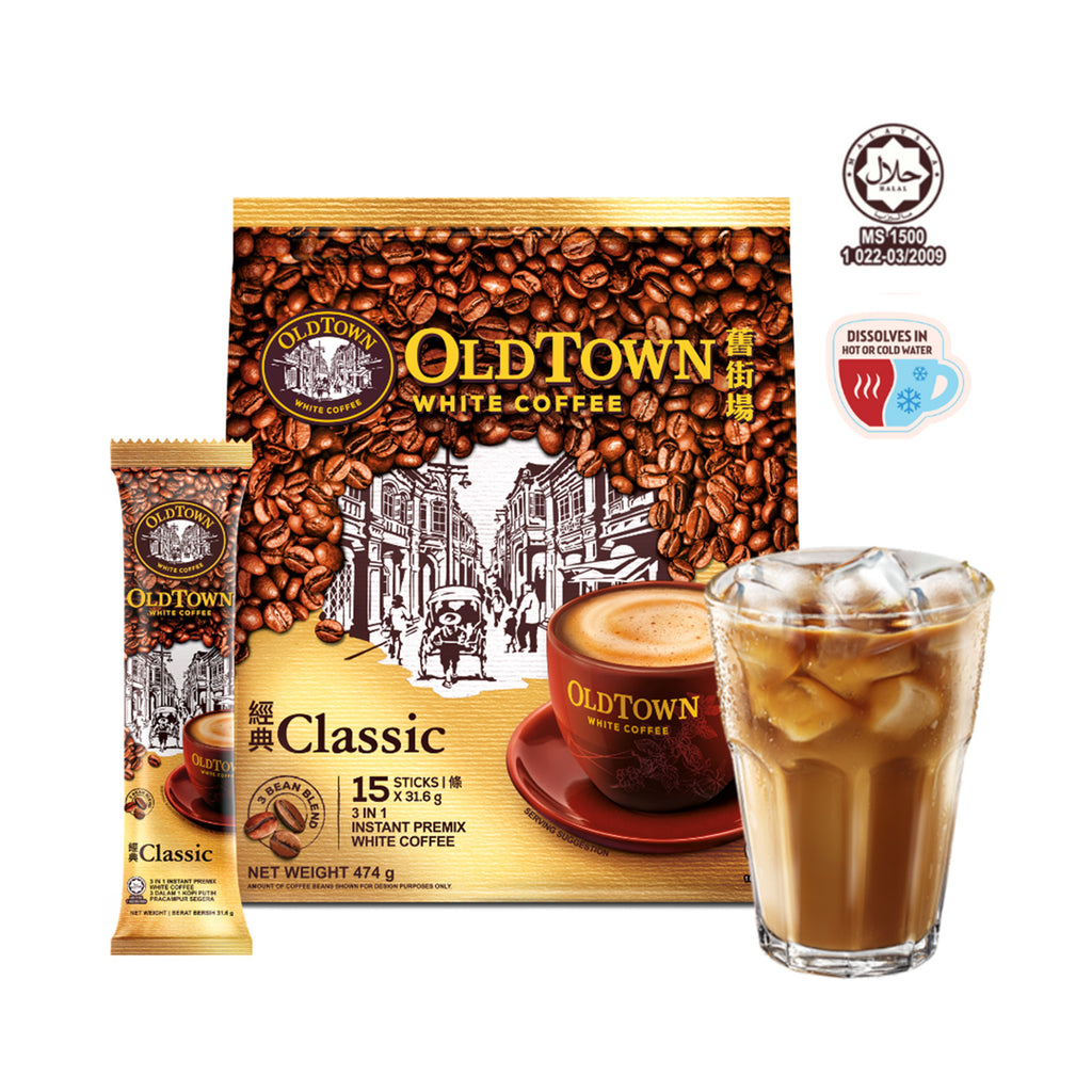 Old Town Classic Instant 3 in 1 Premix White Coffee 31.6g x 15