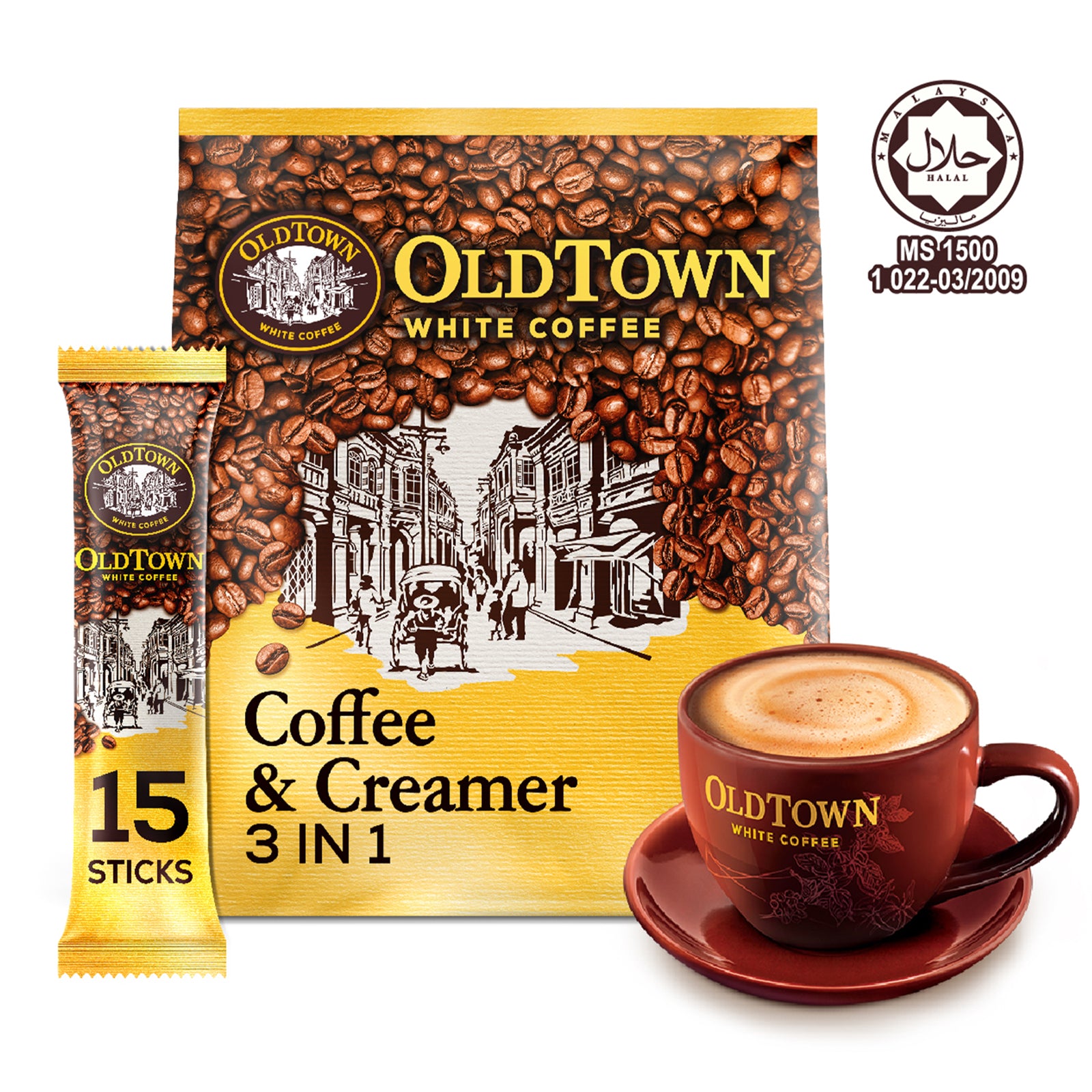 Old Town 2-in-1 Instant White Coffee with Creamer 375g