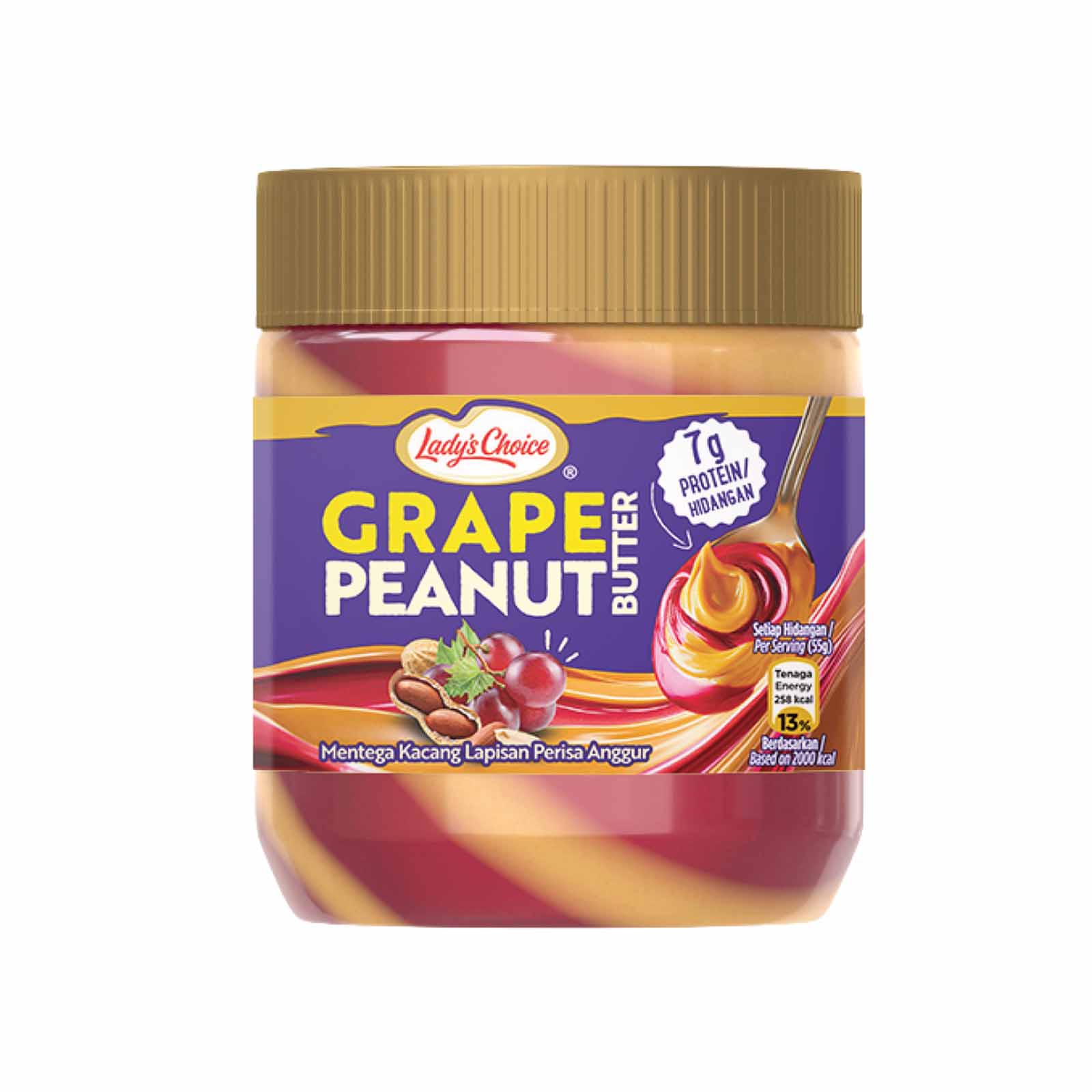 Ladys Choice Grape Flavored Stripes Peanut Butter 350g