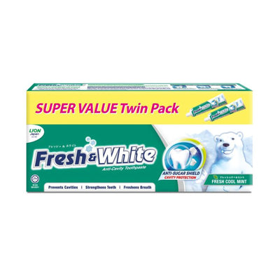 Fresh & White Fresh Cool Mint Twin Pack 225g