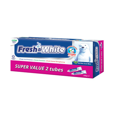 Fresh & White Extra Cool Mint Twin Pack 225g