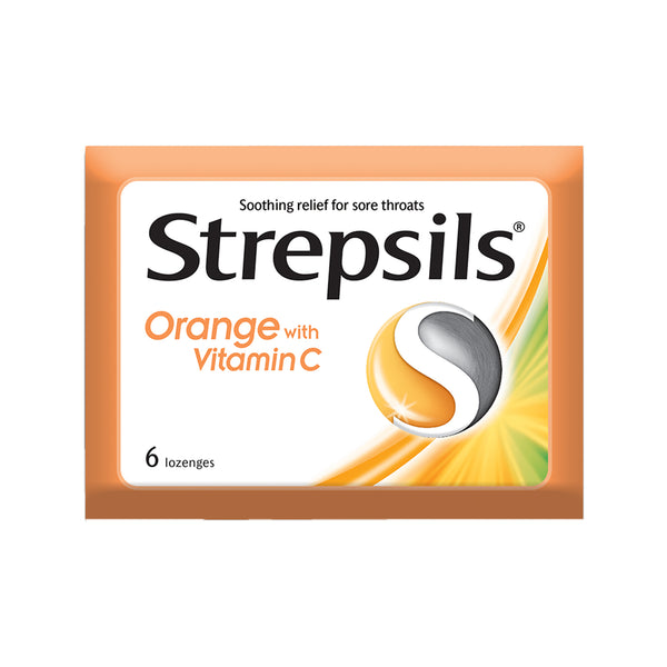 Strepsils Lozenges for Sore Throats Orange with Vitamin C 24pcs/pack (highest price)