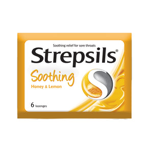 Strepsils Lozenges for Sore Throats Honey Lemon Soothing 6pcs/pack