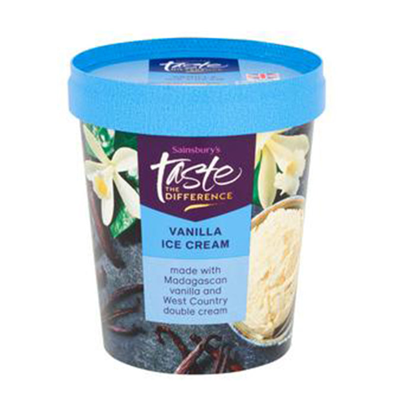 Sainsburys Taste The Difference Vanilla Ice Cream 480ml