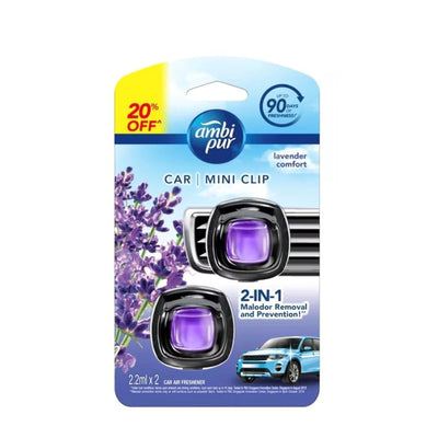 Ambi Pur Lavender Vent Car Clips 2ml x 2