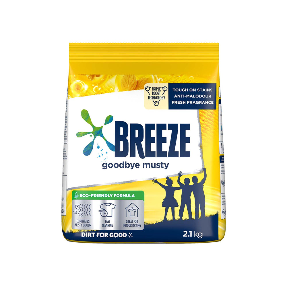 Breeze Goodbye Musty Detergent Powder 2.1kg