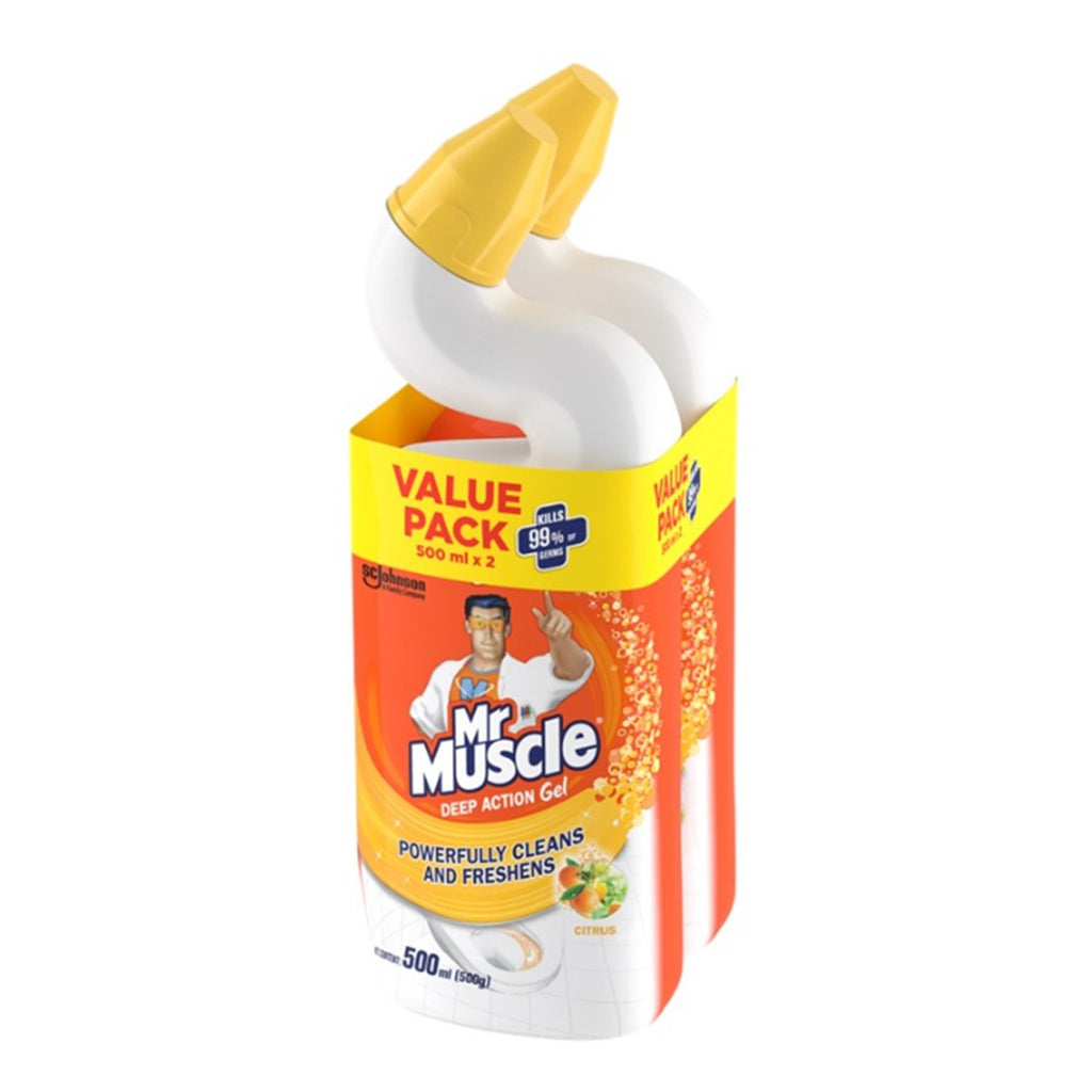 Mr Muscle Deep Action Gel Citrus Toilet Cleaner 500ml x 2