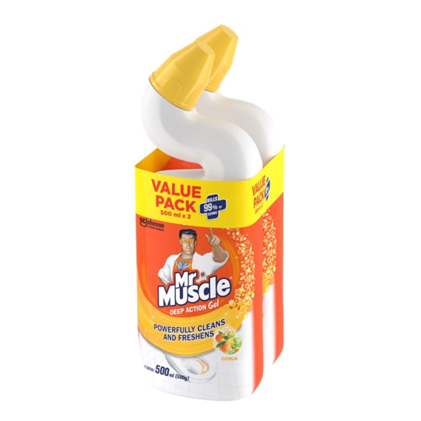 Mr Muscle Deep Action Gel Citrus Toilet Cleaner 500ml x 2