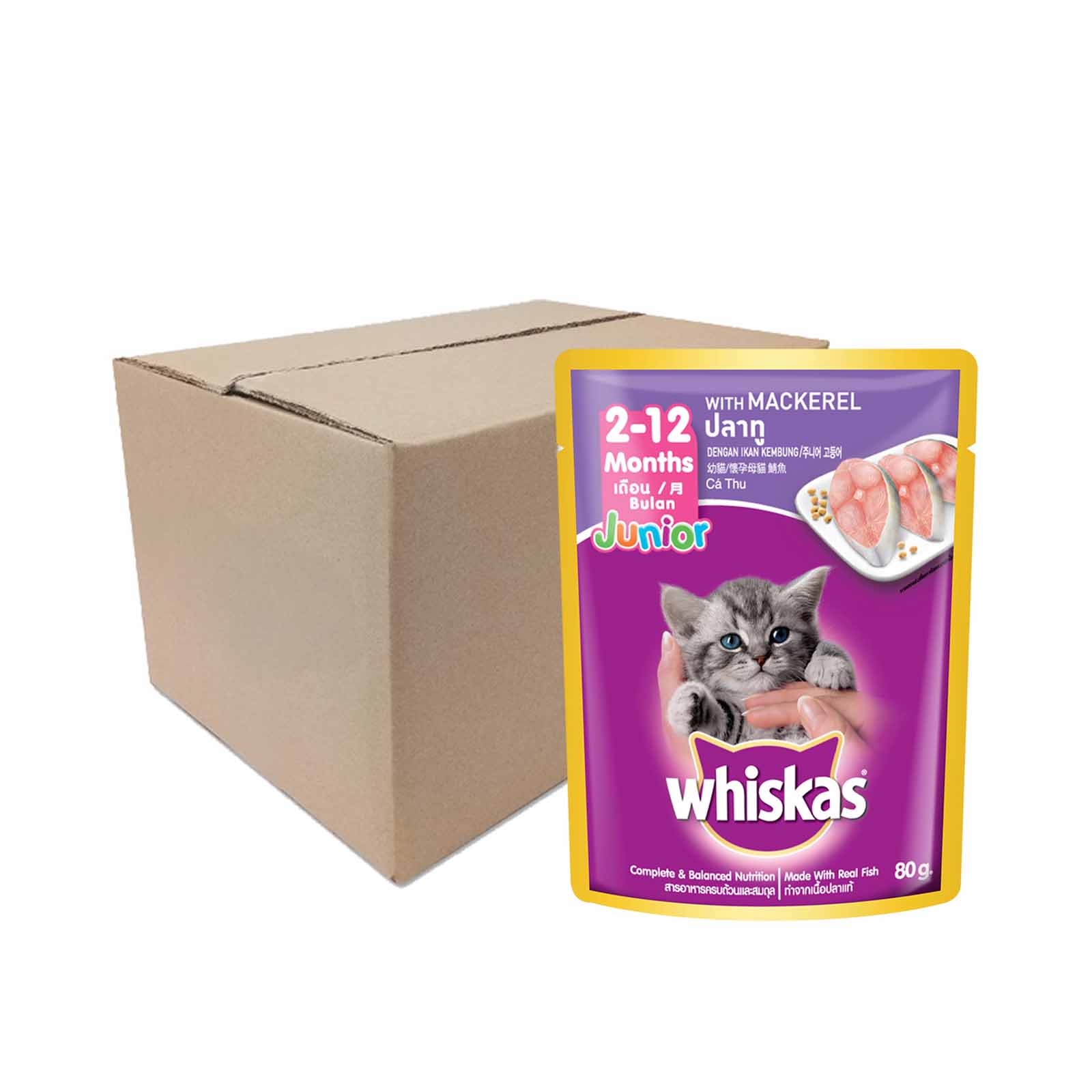 Whiskas Pouch Real Fish Kitten Mackerel 80g – TRENDCELL SDN BHD