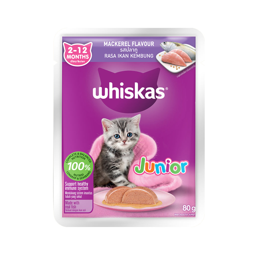 Whiskas Pouch Real Fish Kitten Mackerel 80g