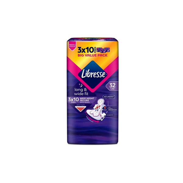 Libresse Wider Back Night Extra Long Wing Pads 10pcs x 3