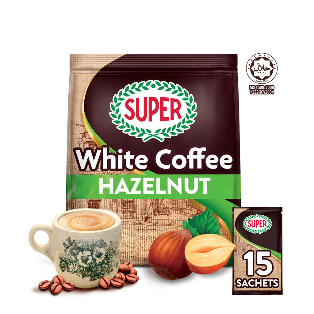 Super Charcoal Roasted White Coffee 3 in1 Hazelnut 21g x 15