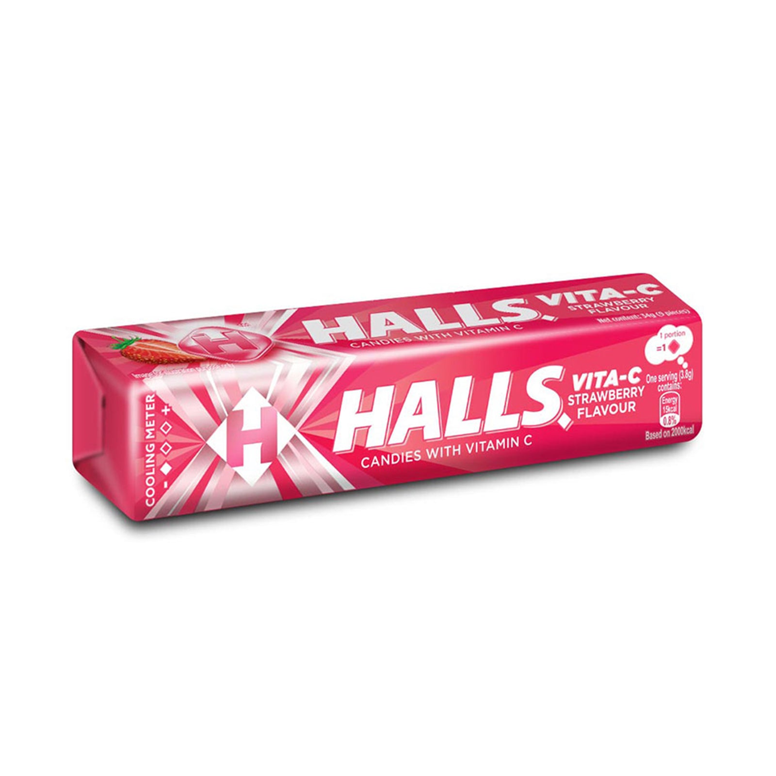 Halls Vitamin C Strawberry Candy 34g
