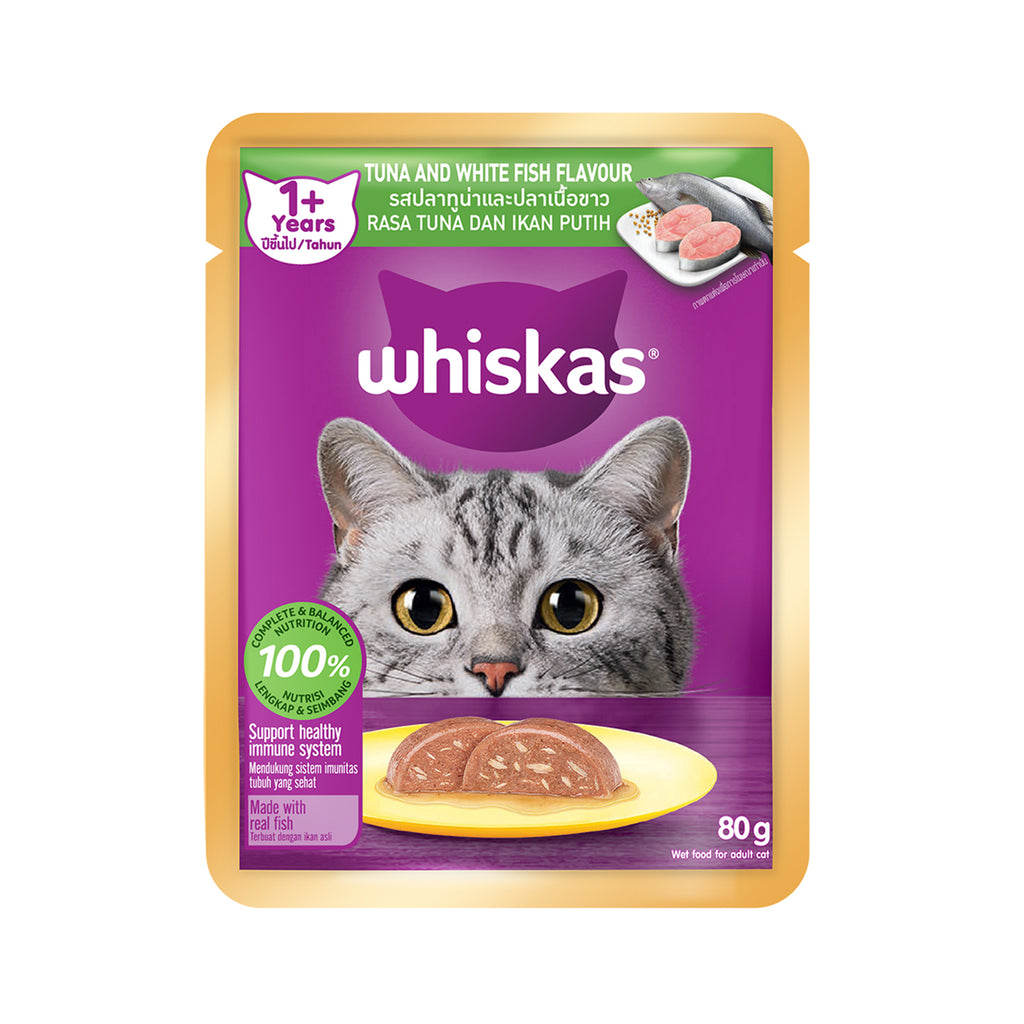 Whiskas Pouch Real Tuna and White Fish 80g