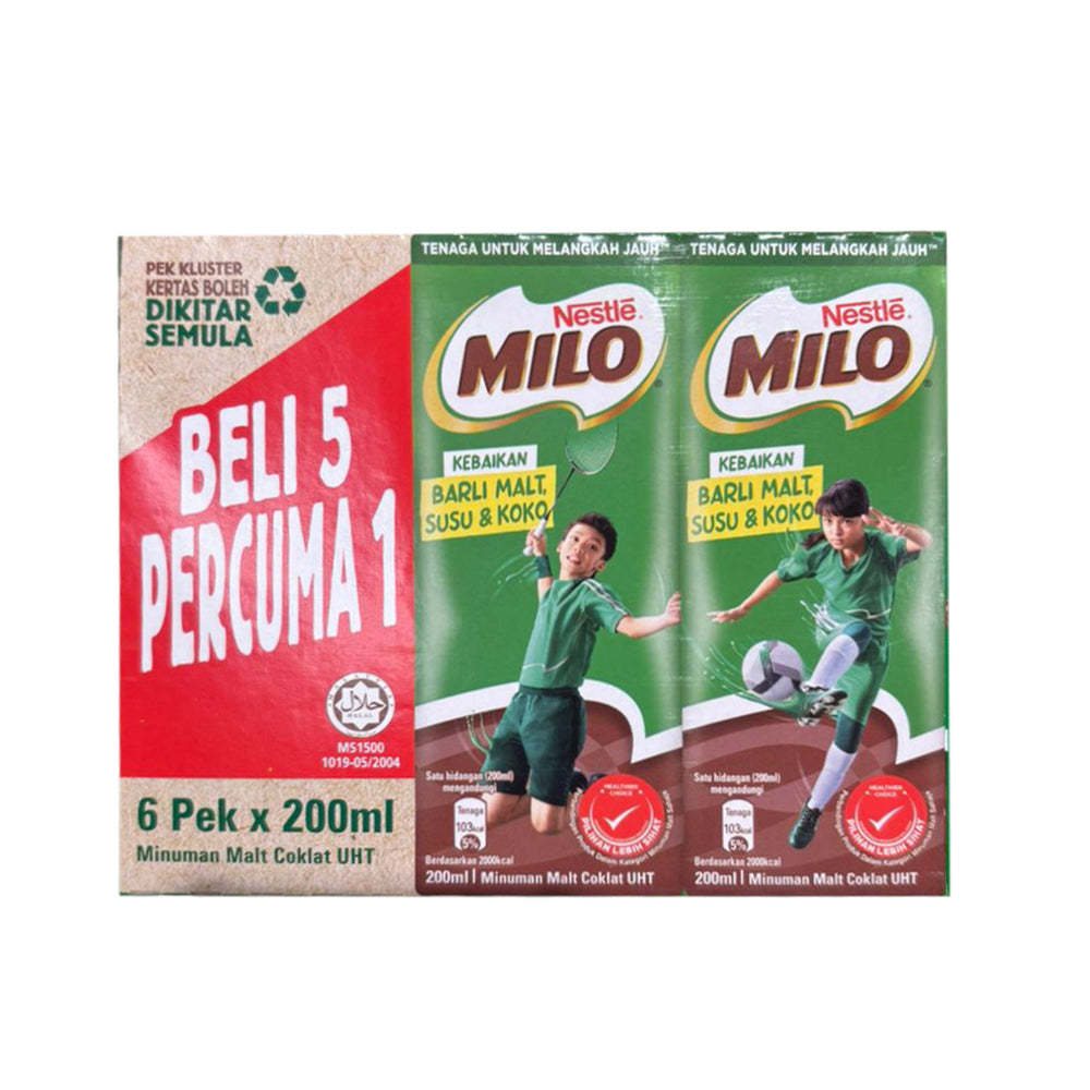Milo Activ-Go Ready-to-Drink Chocolate Malt Drink 200ml x 5