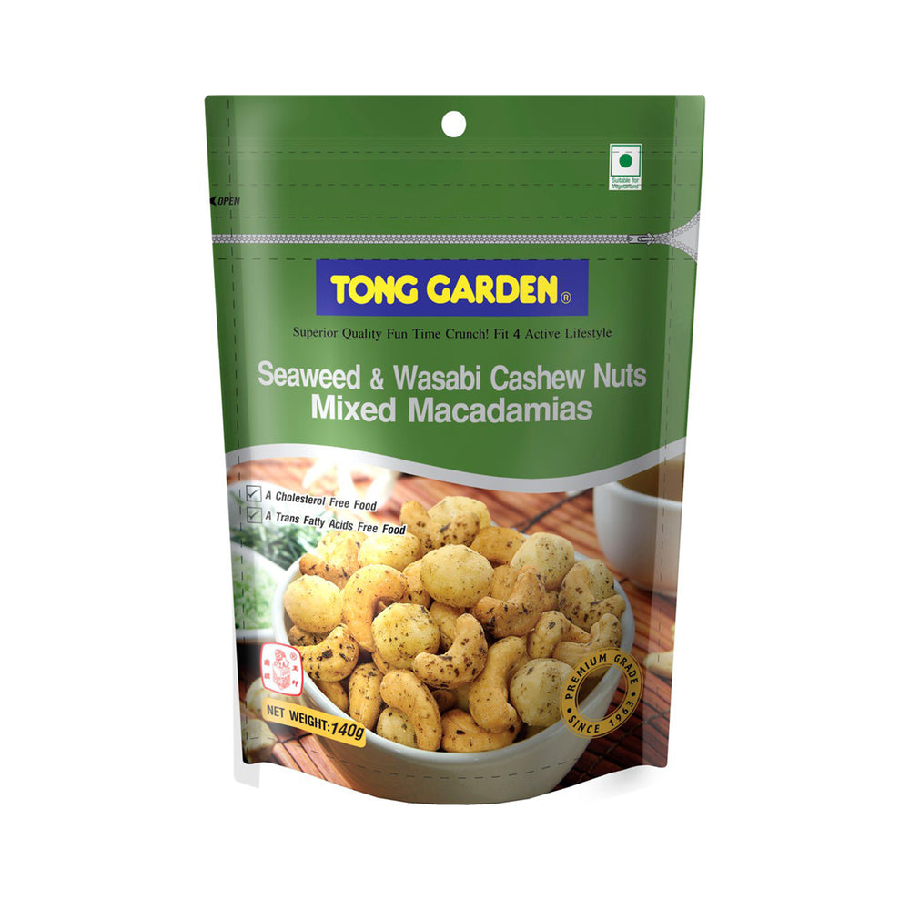Tong Garden Cashew Nuts Mixed Macadamias Seaweed and Wasabi Flavours 150g