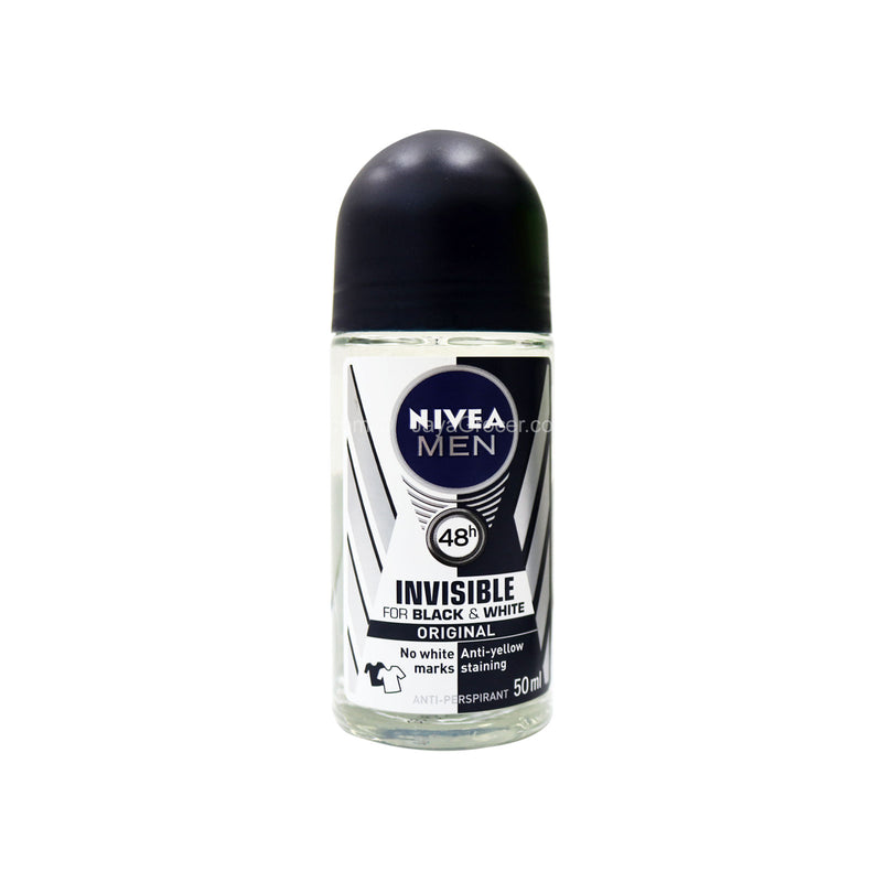 Nivea Men Invisible Black and White Anti-Perspirant Roll-On Deodorant 50ml