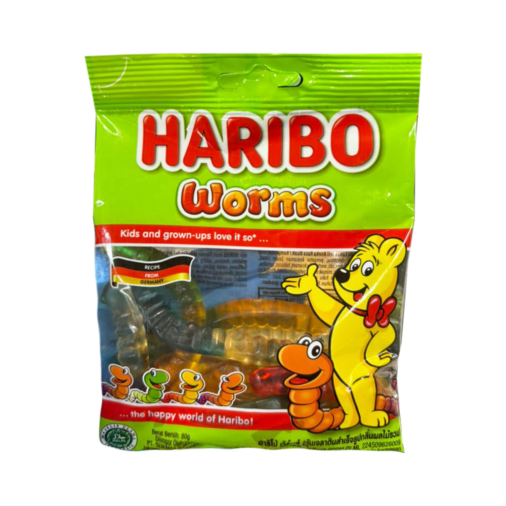 Haribo Worms Gummy Candy 80g