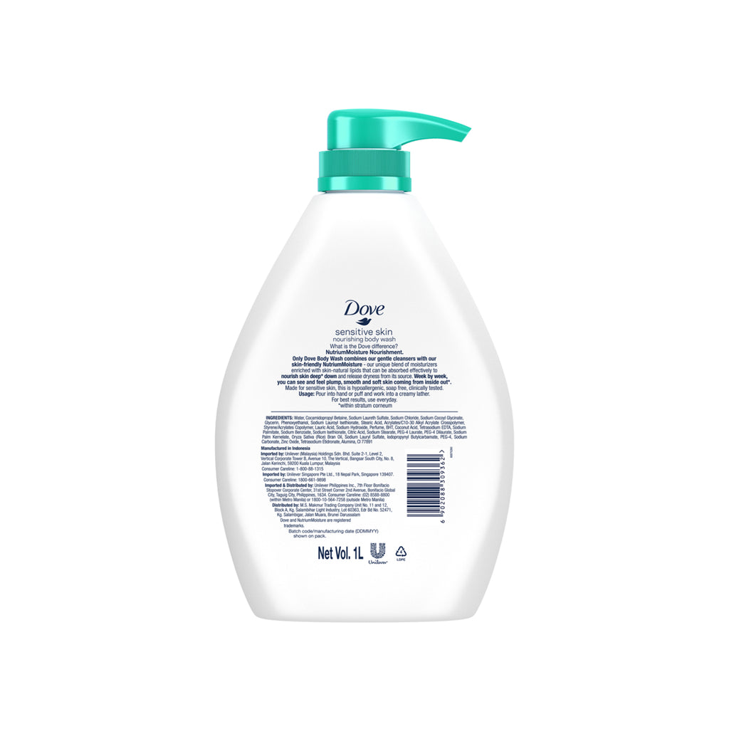 Dove Bodywash Sensitive Sea Shower Gel 1L