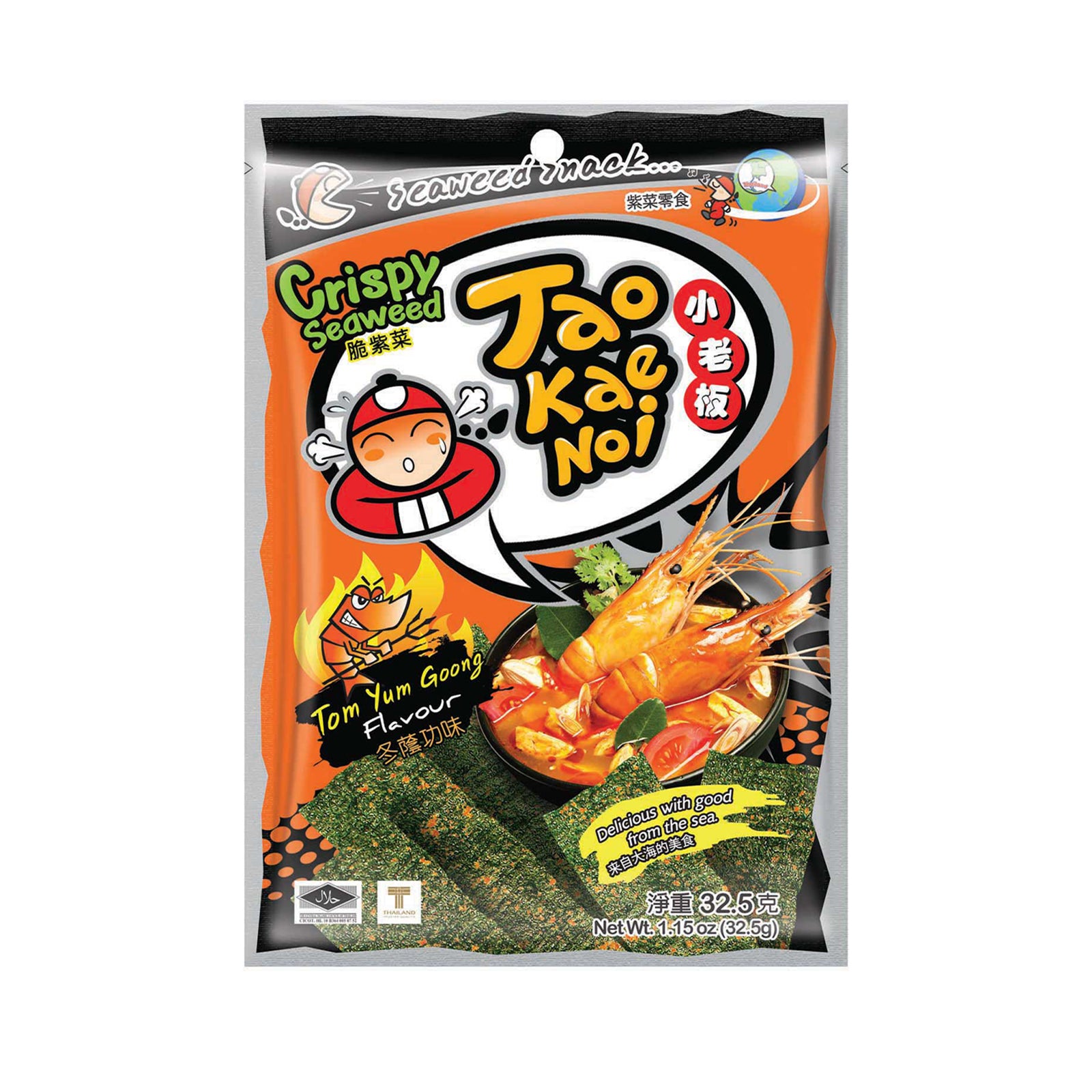 Tao Kae Noi Big Bang Tom Yum Goong Flavour Grilled Seaweed 32g