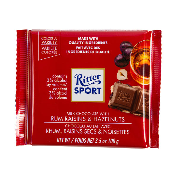 [NON-HALAL] Ritter Sport Rum-Rasin and Hazelnut Chocolate Bar 100g (highest price)