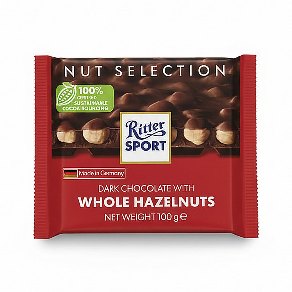 Ritter Sport Dark Whole Hazelnuts Chocolate Bar 100g