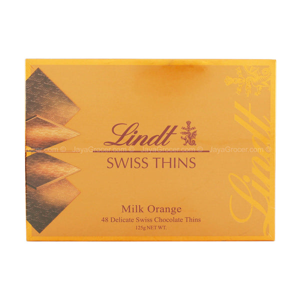 Lindt Swiss Thin Milk Orange Chocolate 125g