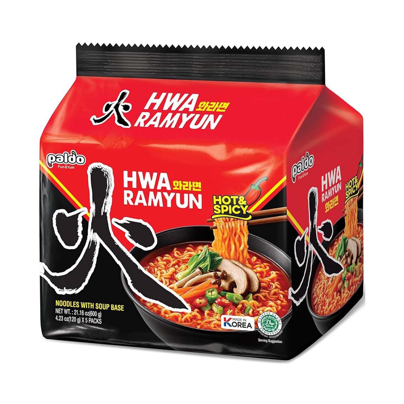Paldo Hot & Spicy Hwa Ramyun 120g x 5