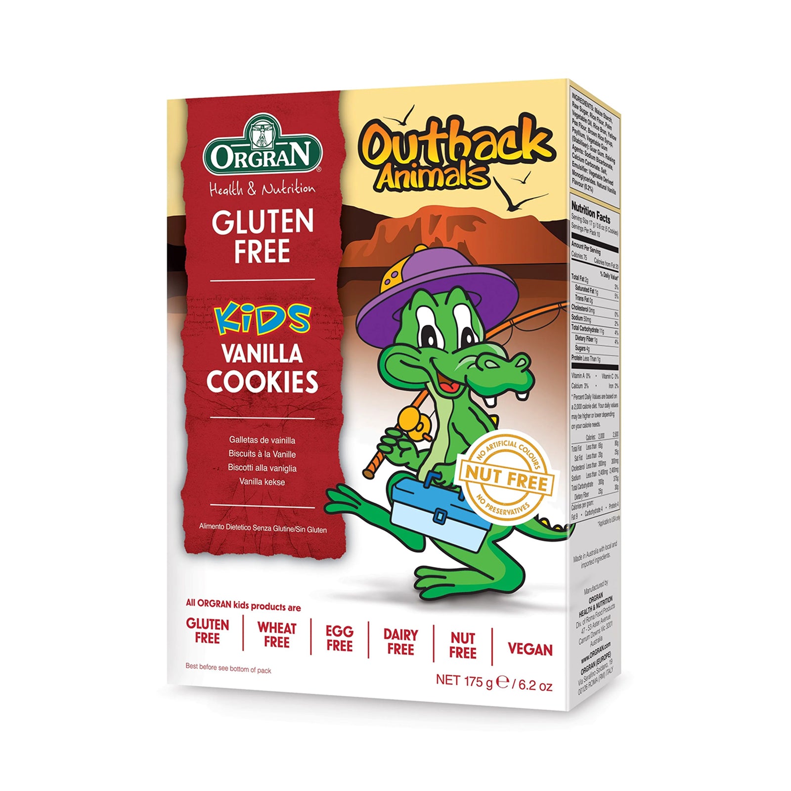 Orgran Organic Outback Animal Cookies 175g