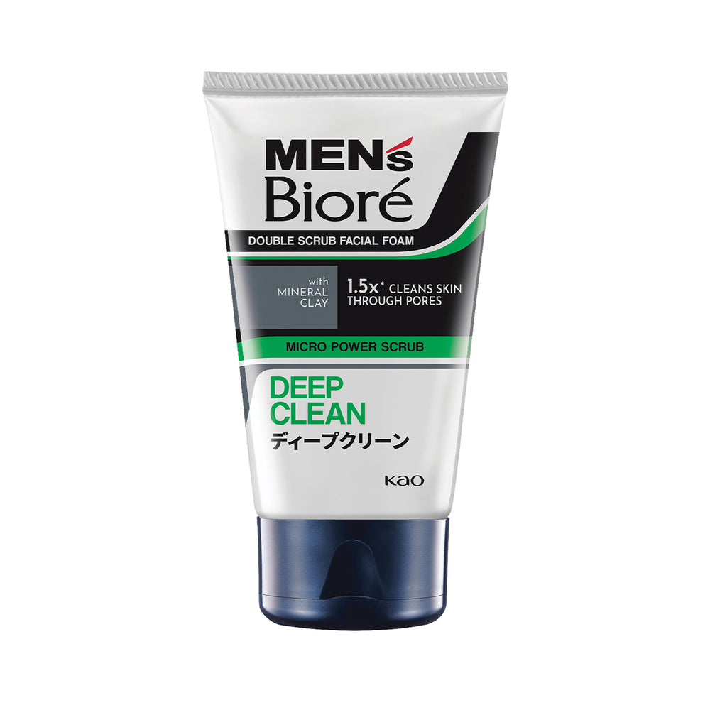 Men's Biore Deep Clean Double Scrub Facial Foam (For Blackheads) 100g
