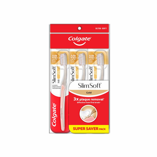 Colgate Slim Soft Charcoal Gold Toothbrush 3pcs/pack (highest price)
