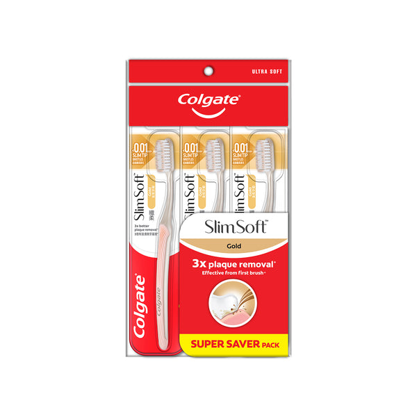 Colgate Slim Soft Charcoal Gold Toothbrush 3pcs/pack (highest price)