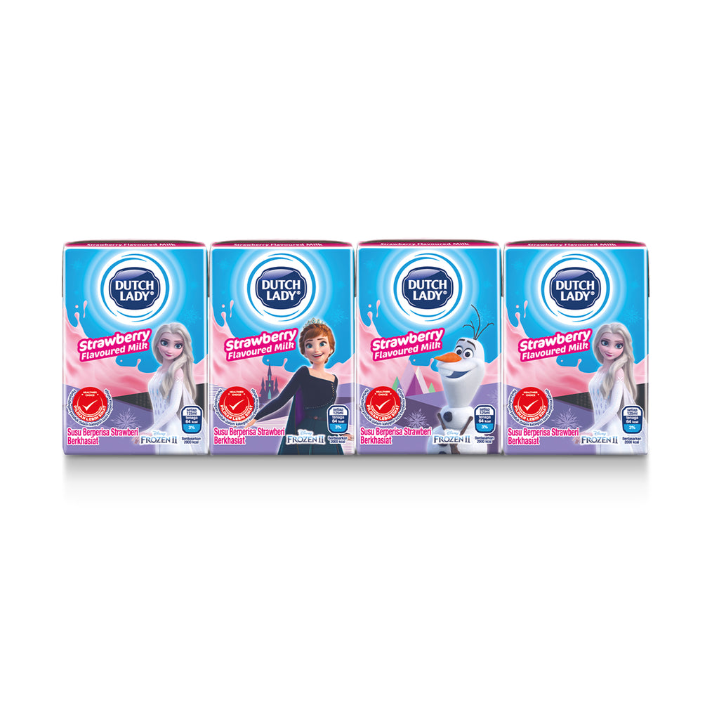 Dutch Lady Milky Frozen UHT Milk Strawberry Flavour 125ml x 4