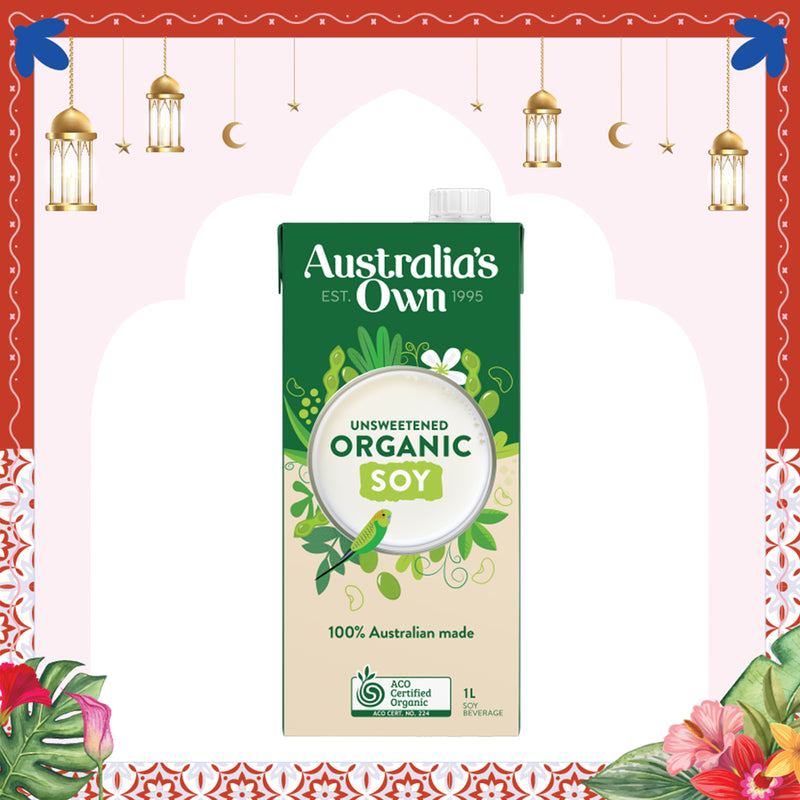 Australias Own Organic Unsweetened Soy Milk 1L