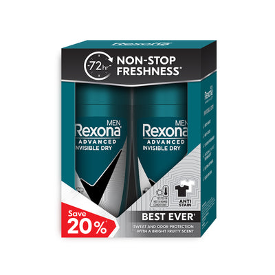 Rexona Men Deodorant Roll On Invisible Dry Twinpack 1set