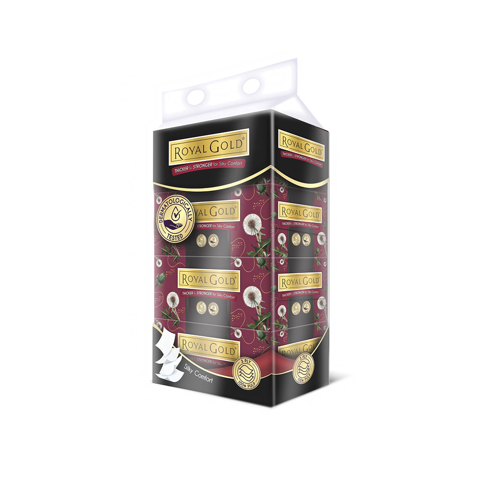 Royal Gold Luxurious White Facial Tissue 3ply 110pcs x 4