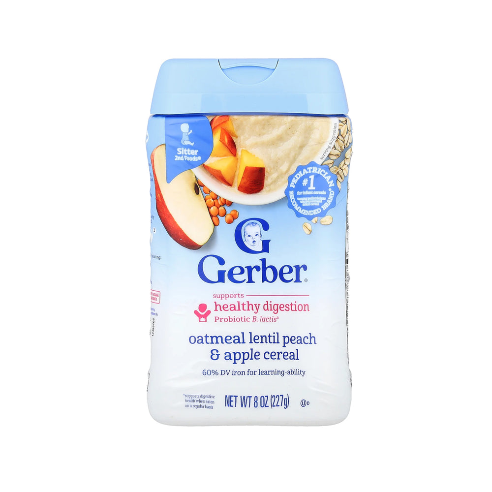 Gerber 2nd Foods Probiotic Oatmeal Peach Apple Baby Cereal 227g
