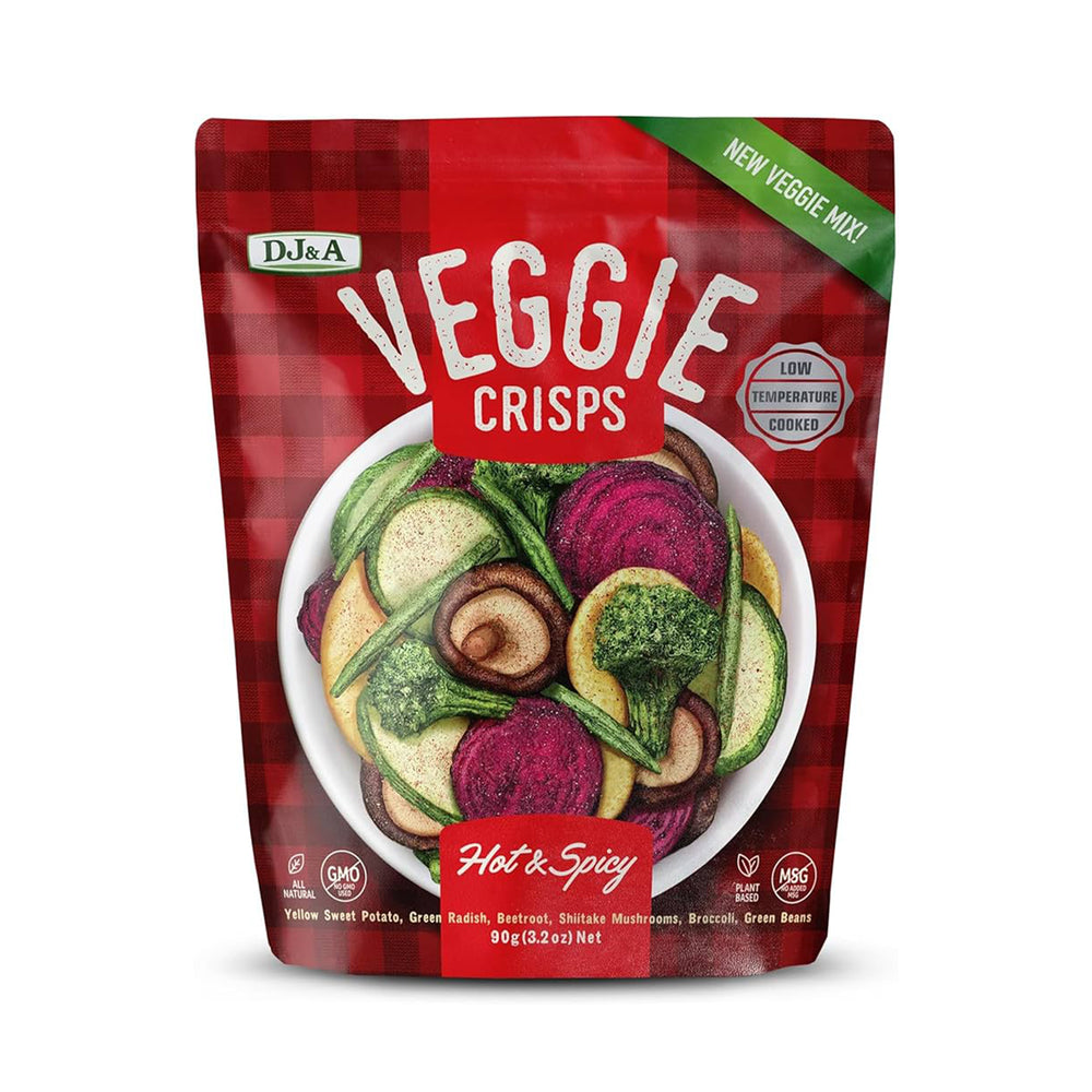DJ and A Veggie Crisps Hot and Spicy 90g