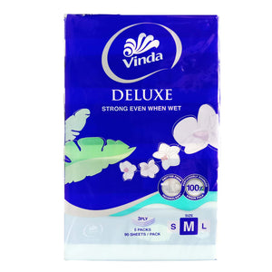 Vinda Deluxe Soft Pack Facial Tissue Medium 3ply 90pcs x 5