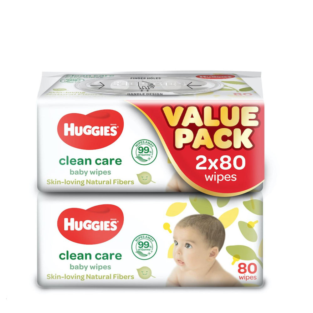 Huggies Baby Wipe Clean Care 80pcs x 2