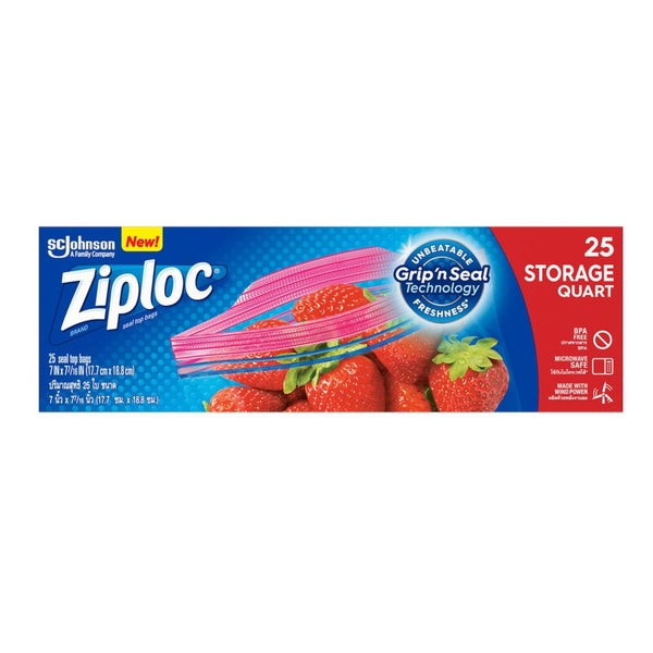 Ziploc Storage Quart Bags 25pcs/pack (highest price)