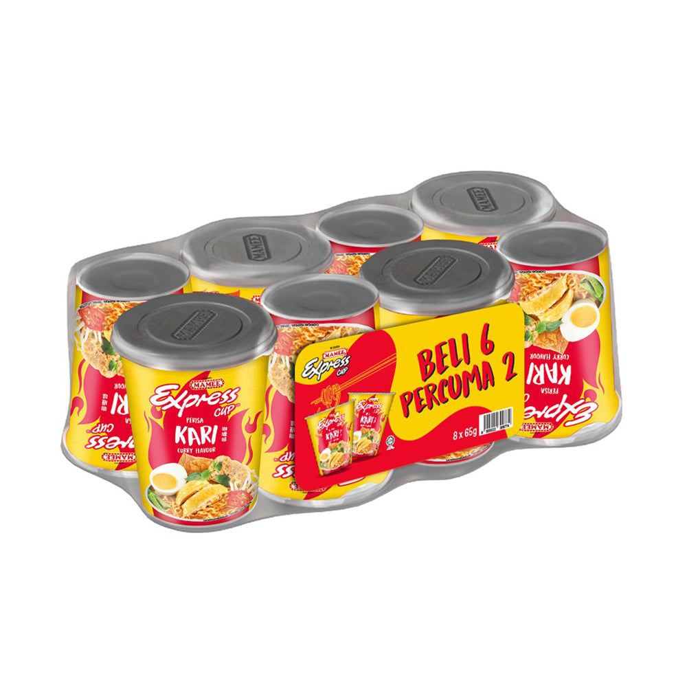 Mamee Express Cup Noodle Curry (6+2 Pack) 60g