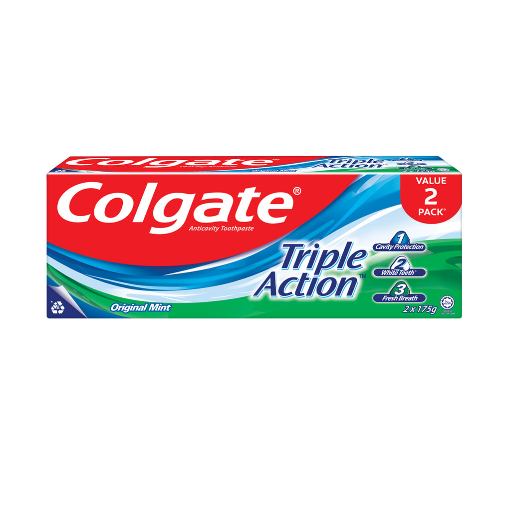 Colgate Triple Action Toothpaste Twinpack 175g x 2